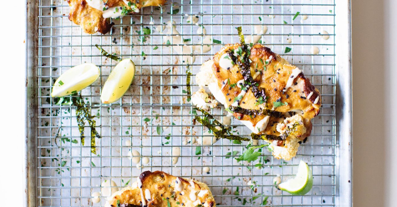 Tahini Miso Covered Cauliflower Steaks | Nutrition Stripped
