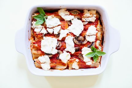 Stuffed Spinach and Almond Ricotta Manicotti