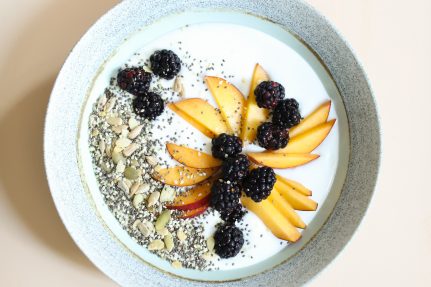 Peach and Blackberry Yogurt Bowl | Nutrition Stripped Foundational Five